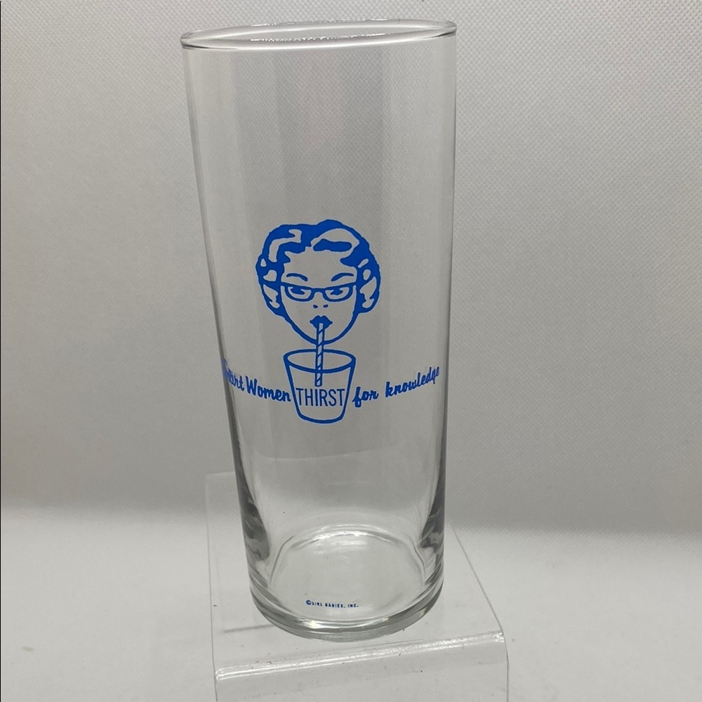 Highball Cocktail Glass with Blue Girl Design